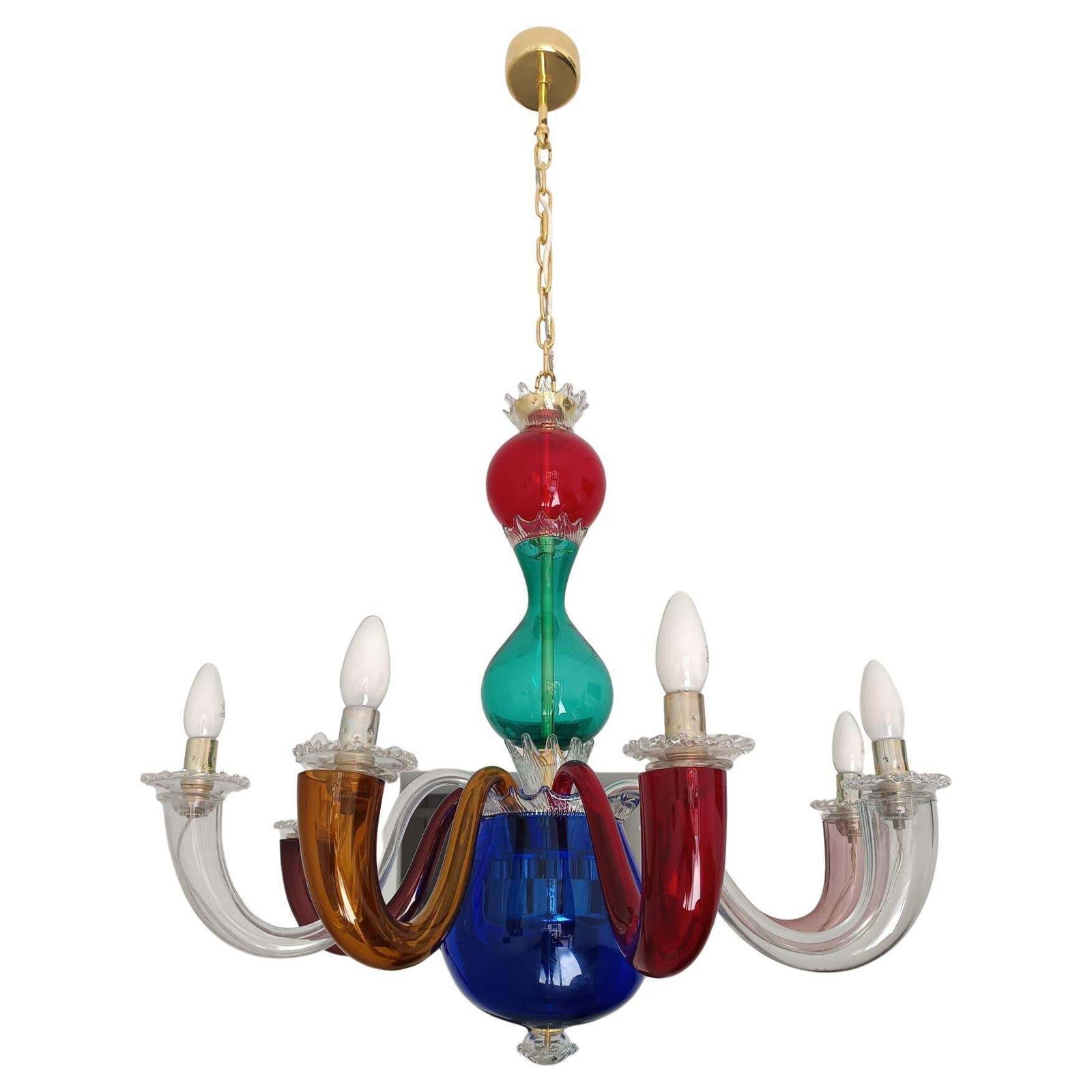 Gio Ponti Blown Murano Glass Chandelier By Venini 1946