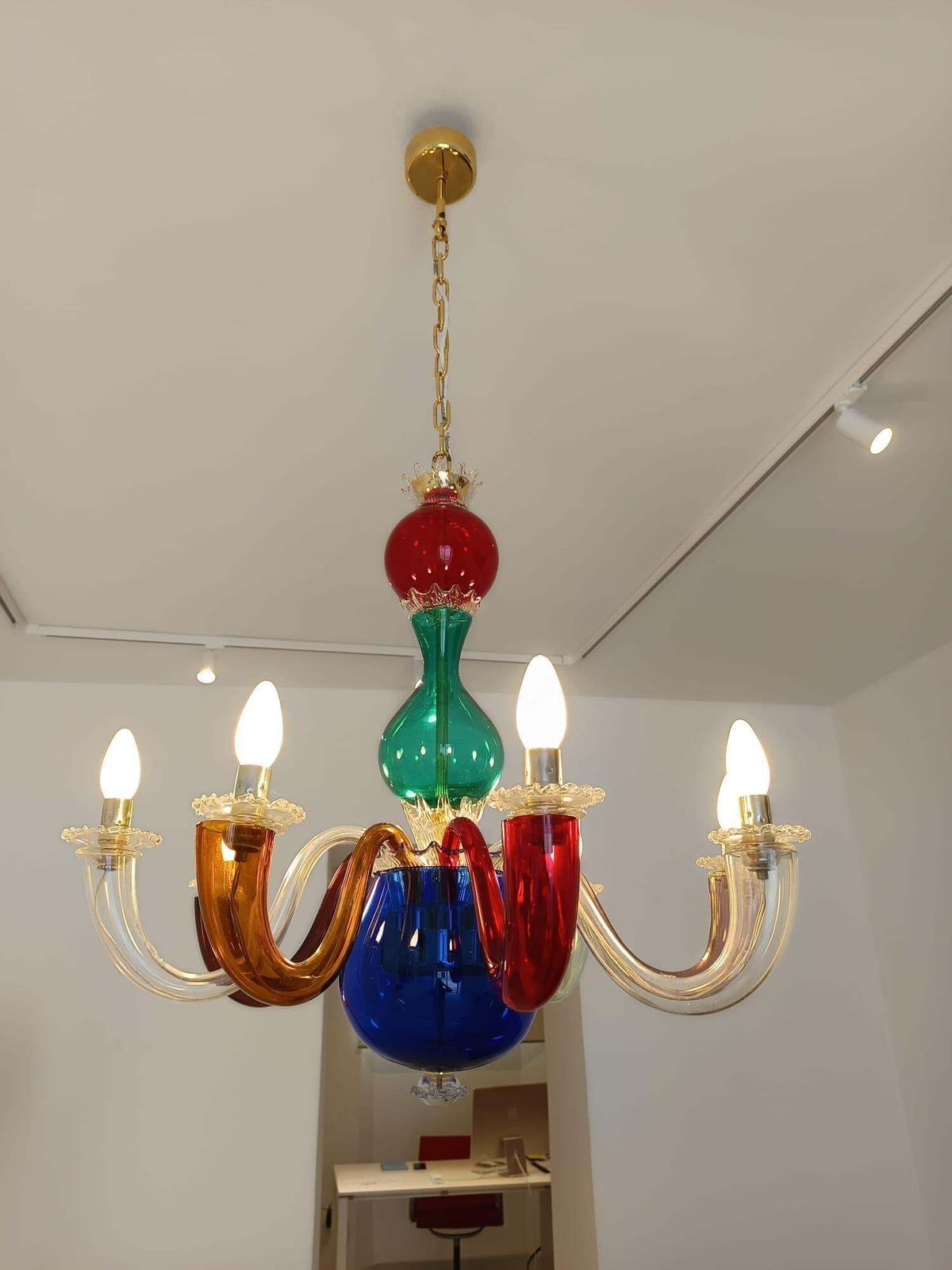 Gio Ponti Blown Murano Glass Chandelier By Venini 1946 photo Lighting