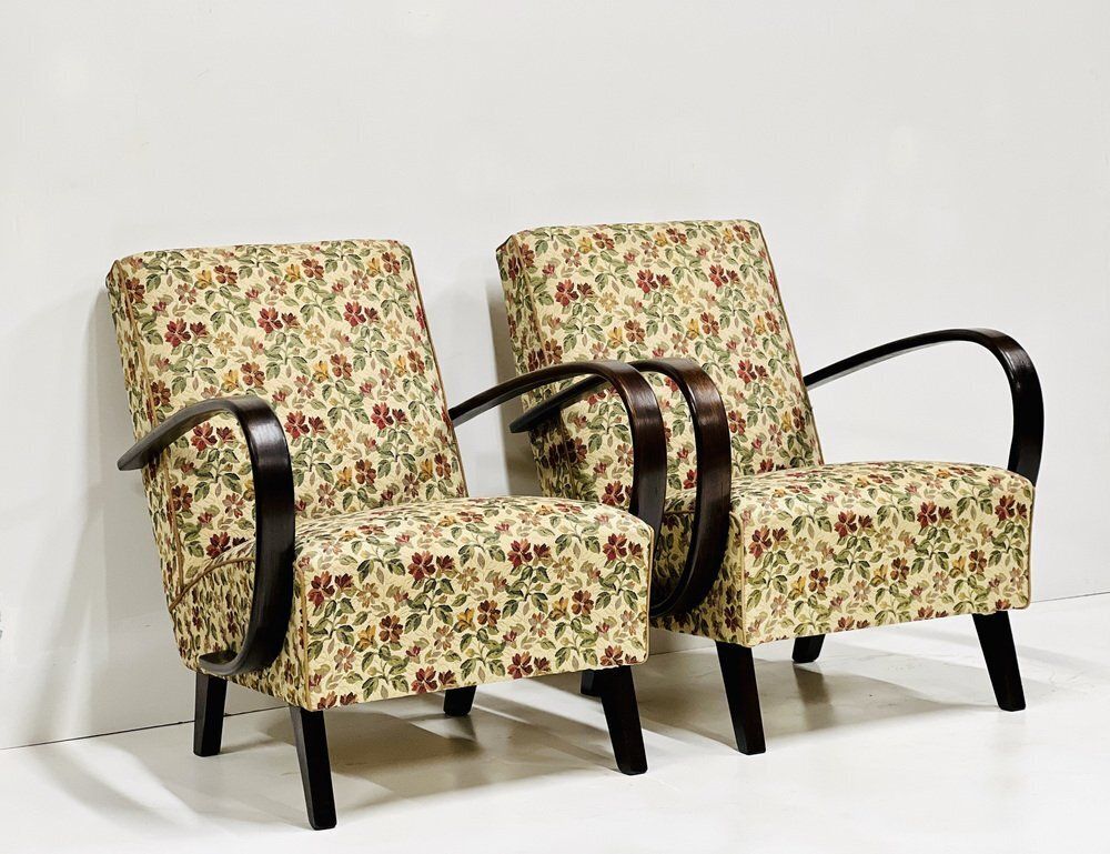 Set Of Vintage Armchairs By Jindrich Halabala photo for sale