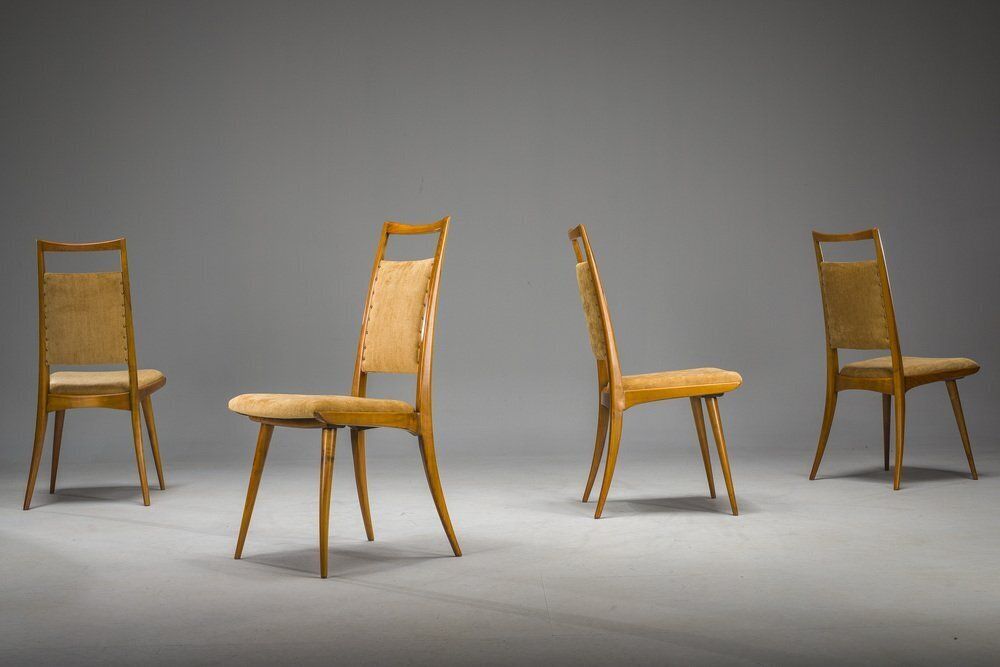 Mid Century Modern Dining Chairs Attributed To Ernst Martin Dettinger For Lucas Schnaidt, 1950s, Set Of 4 photo vinterior