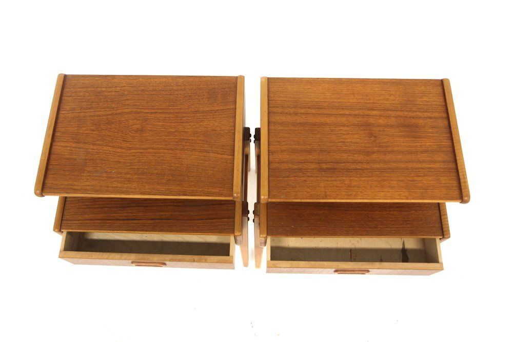 Scandinavian Teak Bedside Tables, 1960, Set Of 2 photo for sale