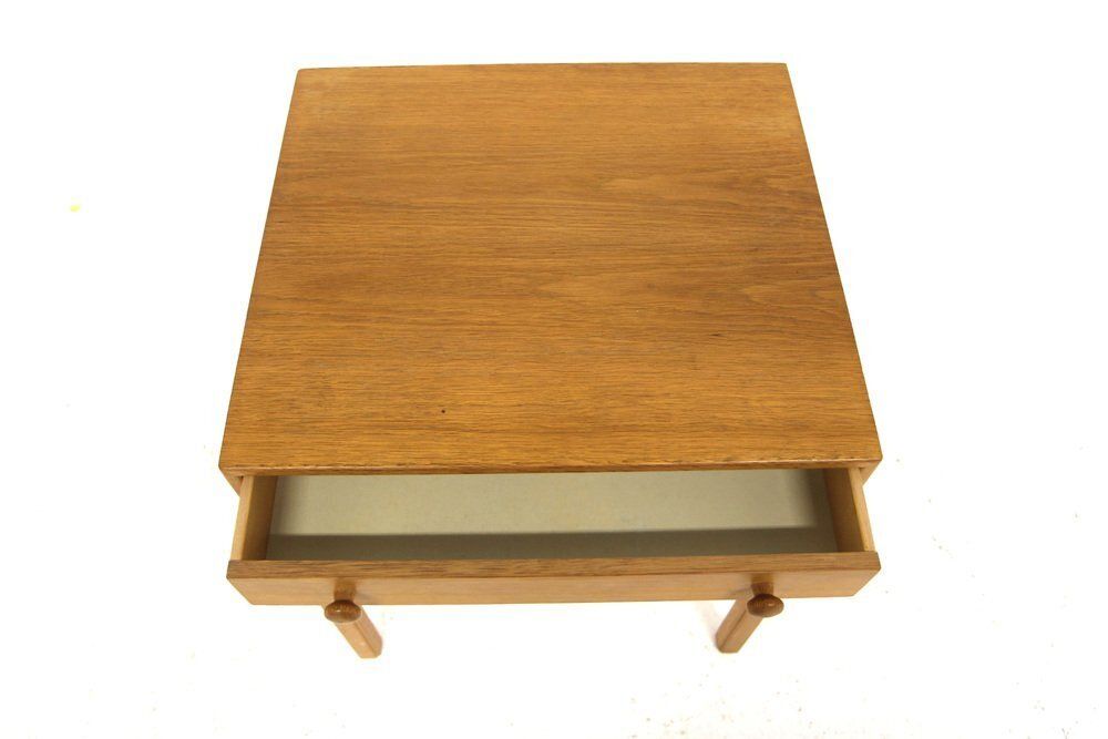 Casino Bedside Table In Oak By Sven Engström And Gunnar Myrstrand For Tingströms, Sweden, 1960s photo Furniture