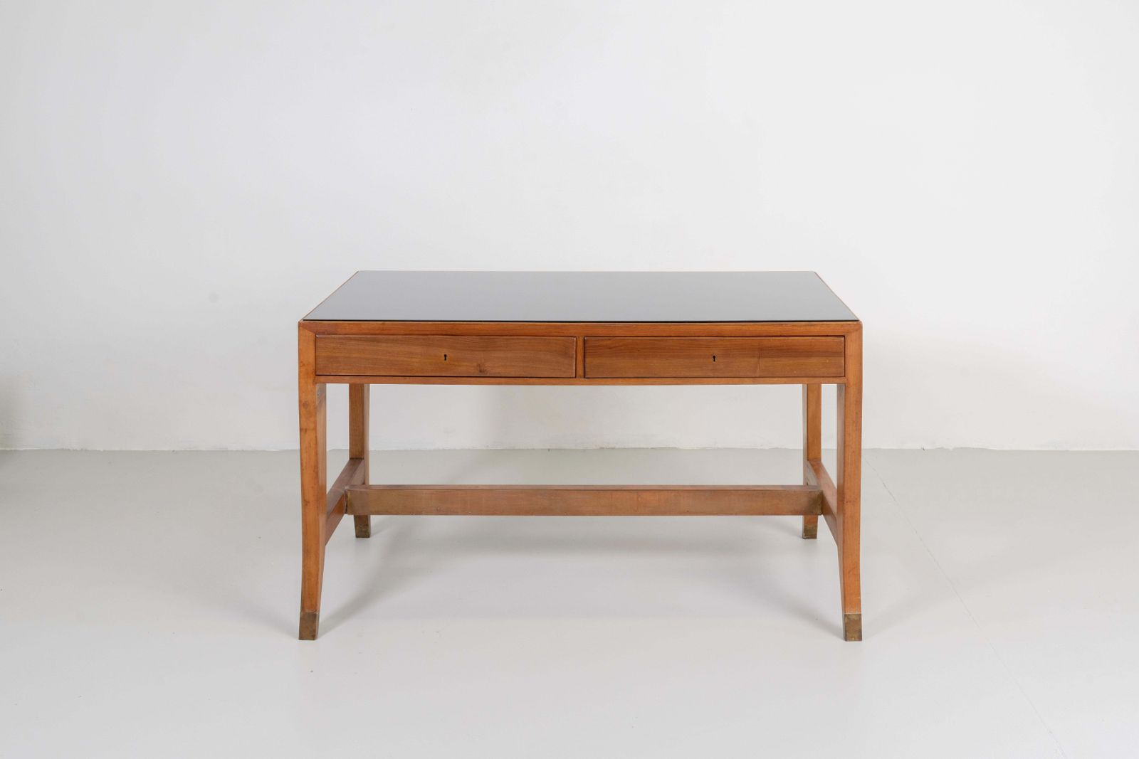 Gio Ponti Office Desk In Wood And Glass For Bnl Italian Manufacture 1950s Italy photo furniture