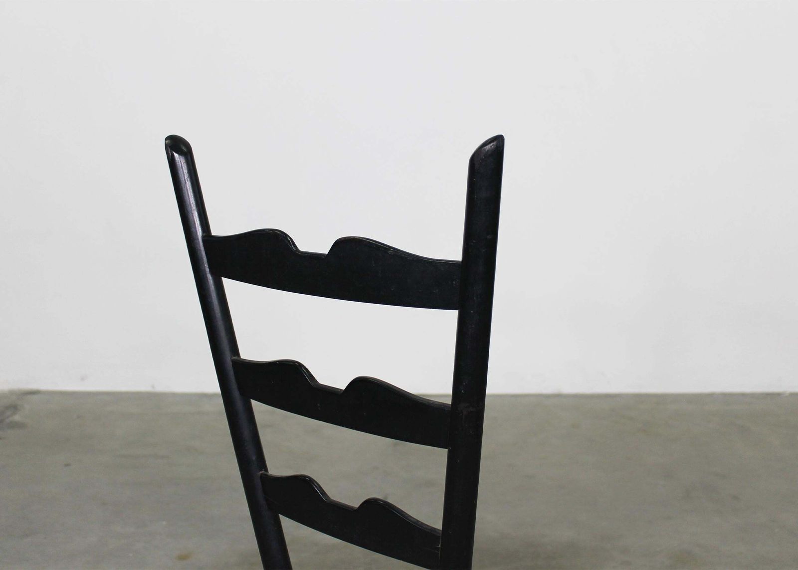 Gio Ponti Fireside Chair In Black Beech Wood And Straw By Casa & Giardino 50s photo vintage
