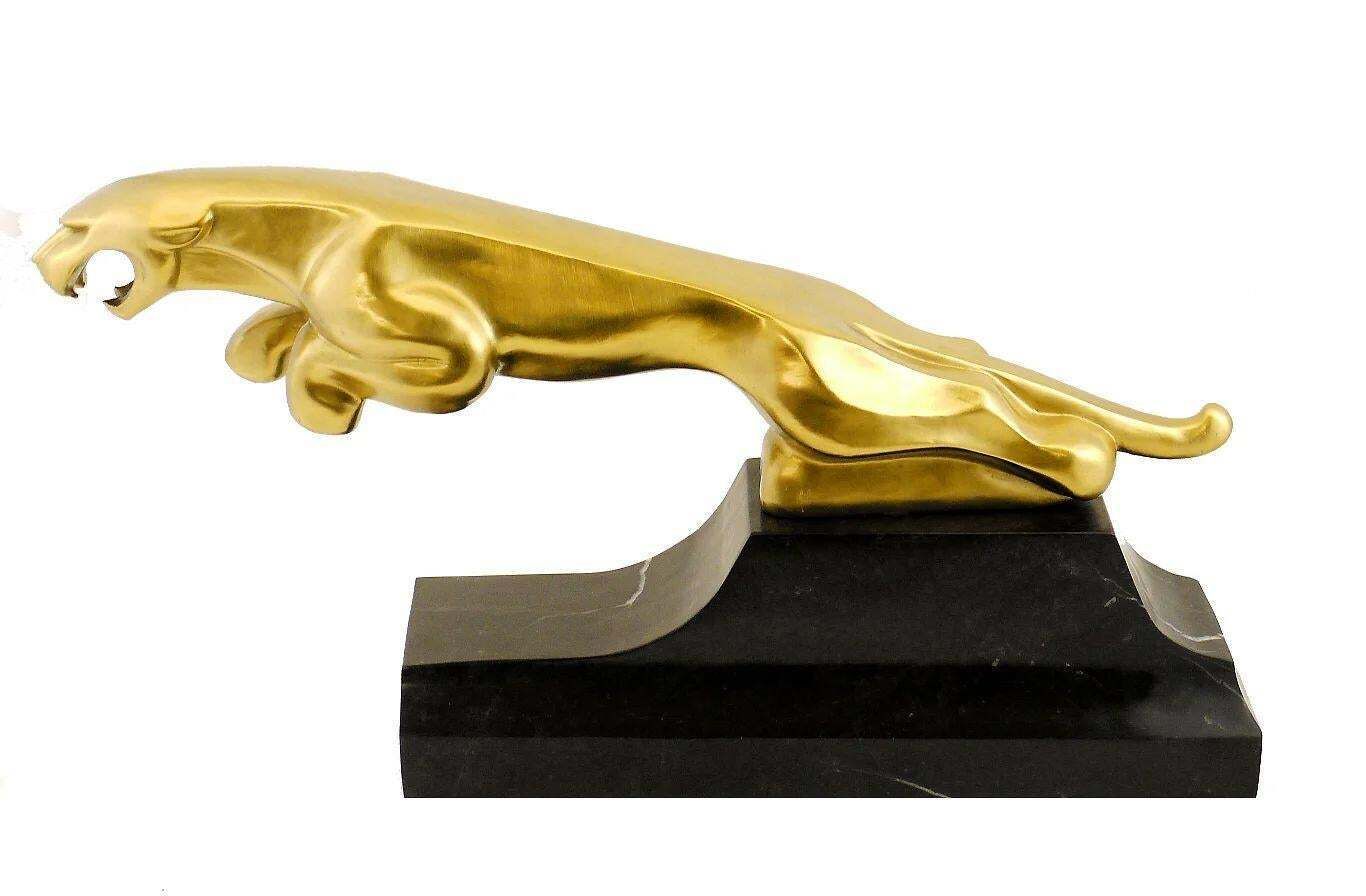 Bronze Radiator Mascot Sculpture Of Jaguar Leaper photo furniture