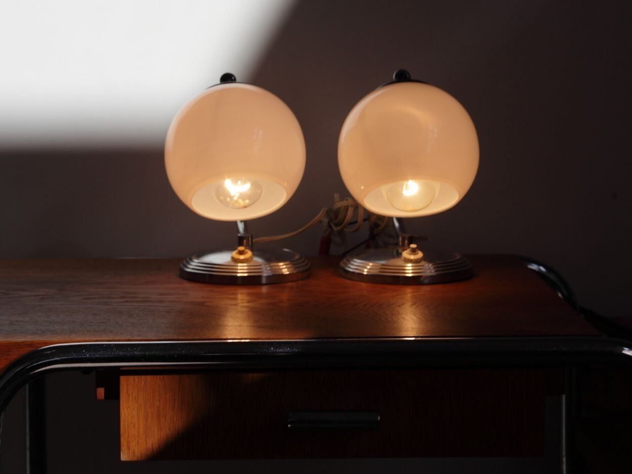 Verlichting Art Deco Tafellampen, Jaren 1930, Set Van 2 photo