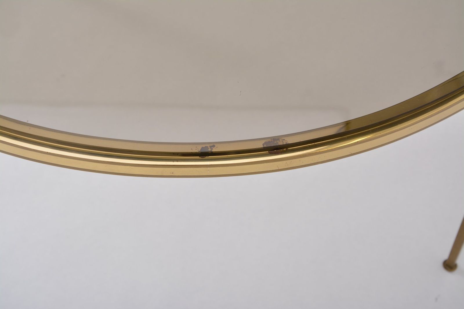 Circular Golden Brass Coffee Table From Vereinigte Werkstätten, 1960s photo 950.0