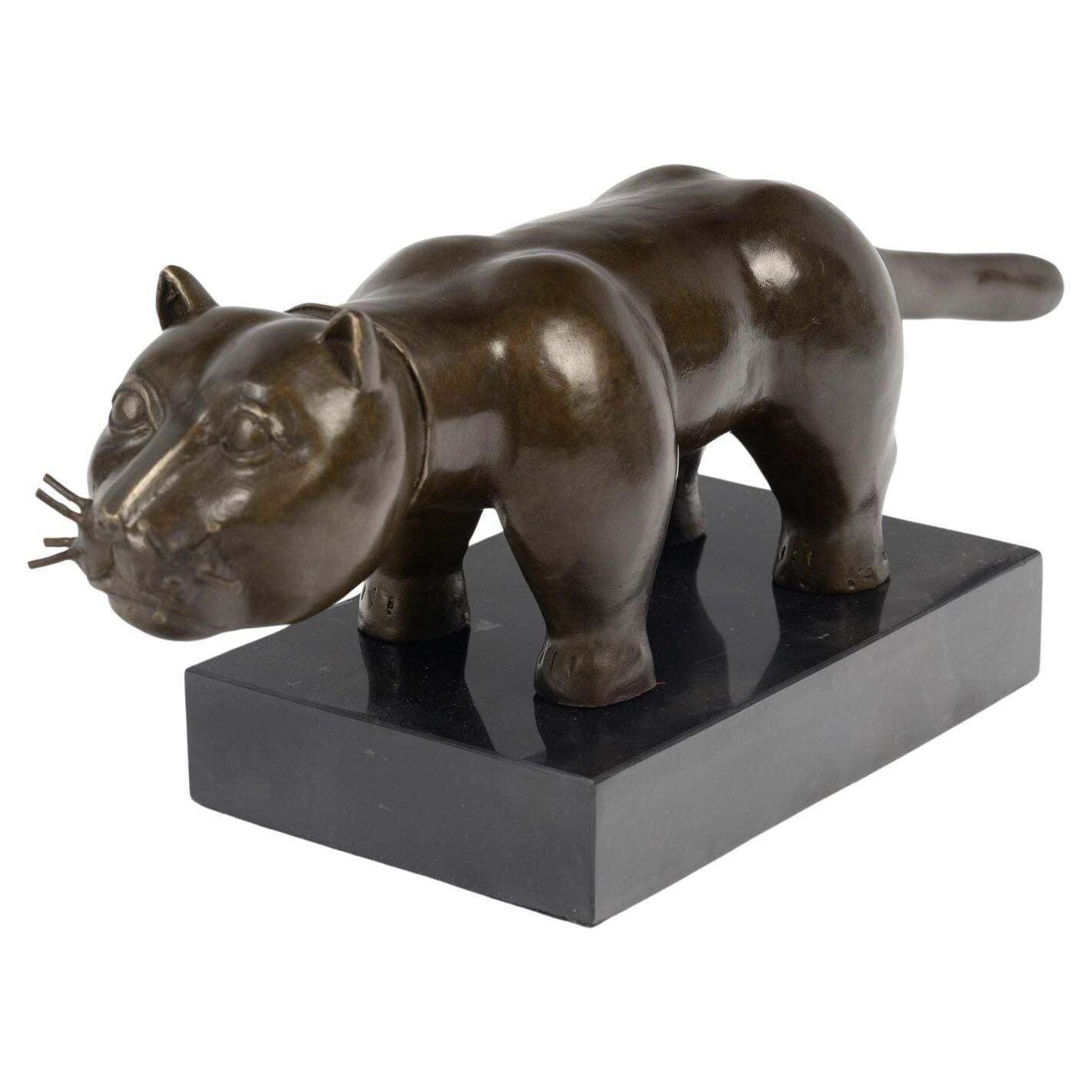 Bronze Sculpture – El Gato – In The Style Of Fernando Botero