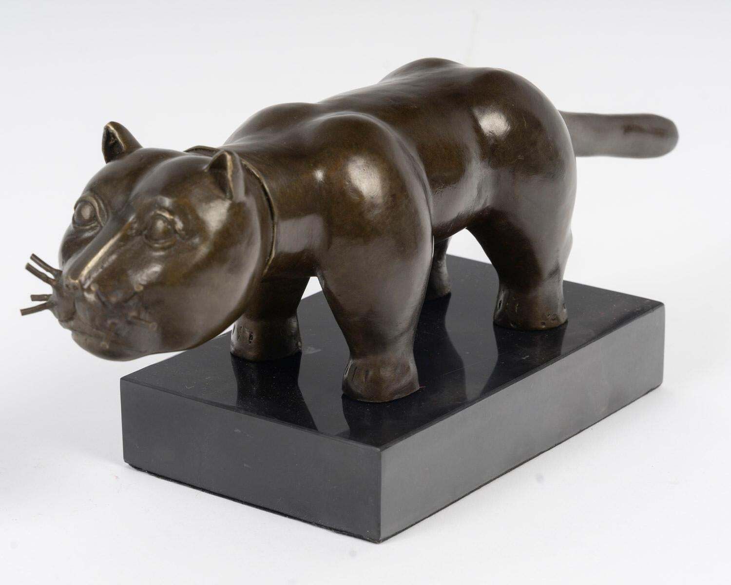 Bronze Sculpture – El Gato – In The Style Of Fernando Botero photo for sale