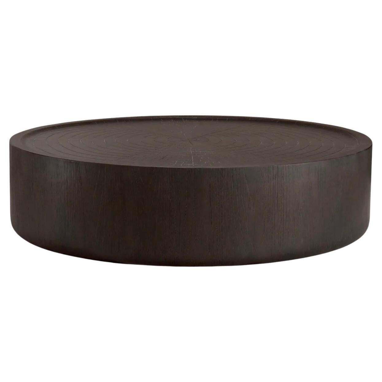 Large Round Coffee Table In Dark Brown Fiber Reinforced Concrete