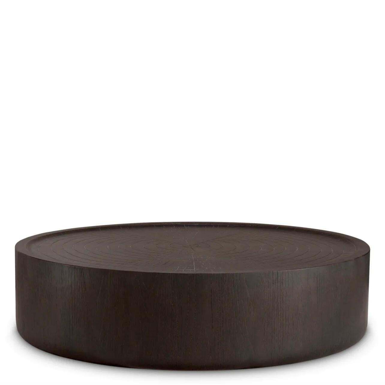 Large Round Coffee Table In Dark Brown Fiber Reinforced Concrete photo furniture