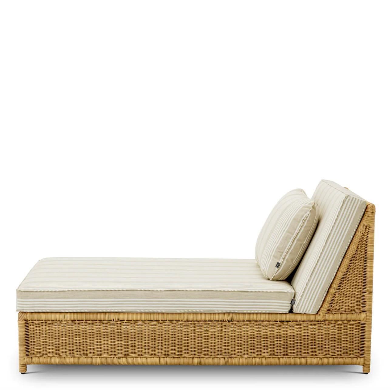 Outdoor Modular Daybed In Synthetic Rattan And Saville Beige Fabric photo 3549.0