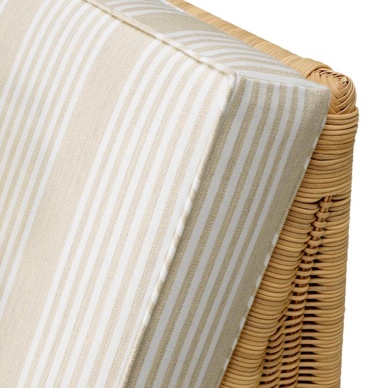 Outdoor Modular Chair In Synthetic Rattan And Saville Beige Fabric photo vintage