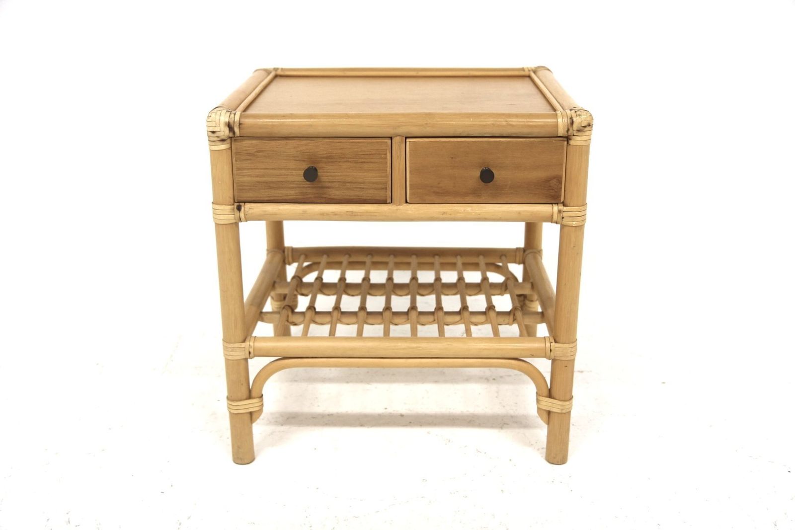 Rattan Bedside Table By Kenneth Bergenblad For Dux, Sweden, 1960s photo Furniture