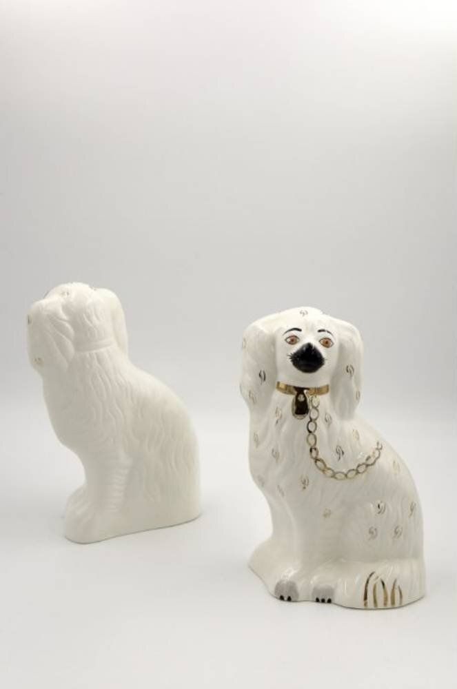 Mid Century Staffordshire Ceramic Spaniel Mantle Dogs From Beswick England, 1960s, Set Of 2 photo Home Decor