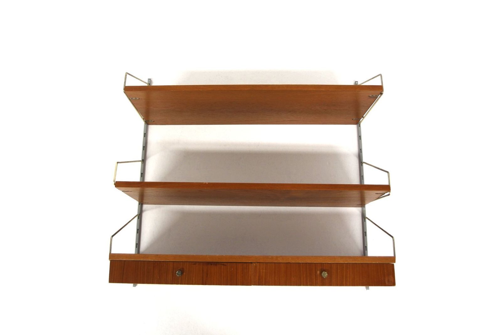 Teak And Metal Wall Shelf, Sweden, 1950s
