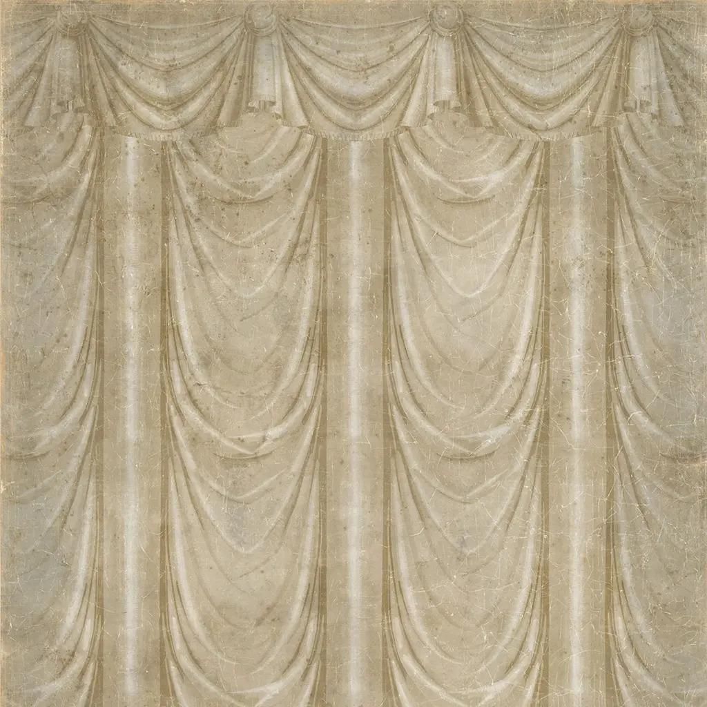 Draped Beige – Panoramic Wallpaper On Antique Style Paper photo Home Decor
