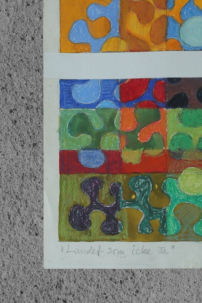 Margareta Treutiger, Composition, Mixed Media On Paper, 1978 photo Art