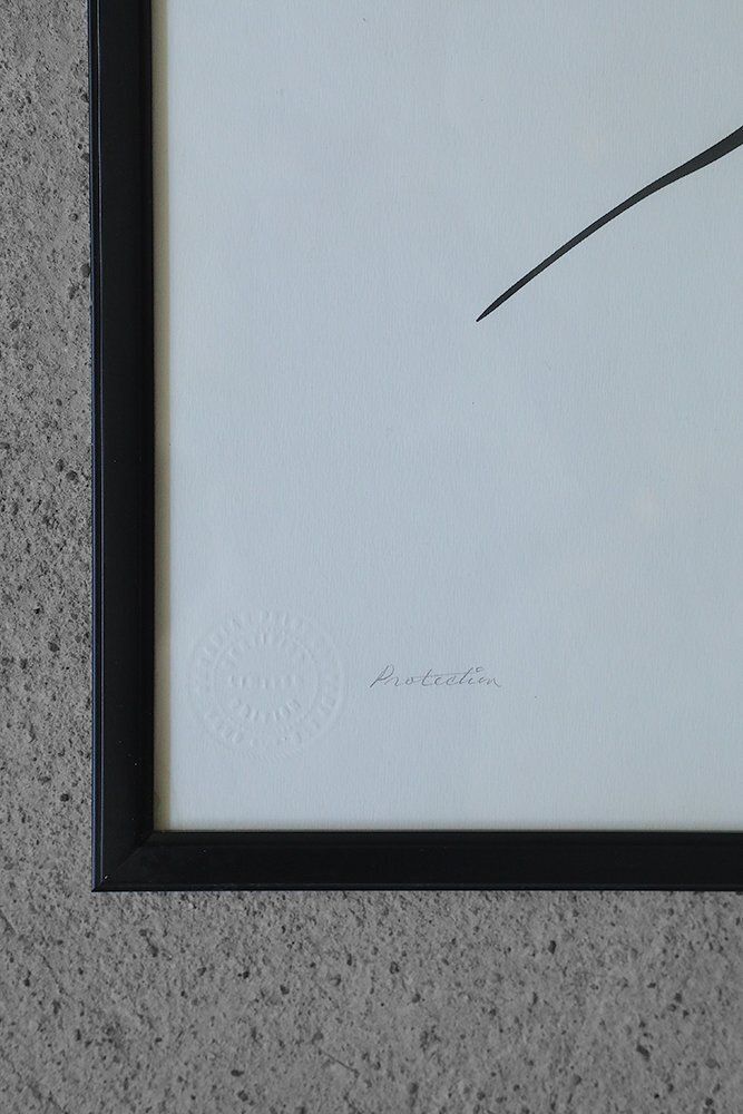 Saul Mamakeesick, Protection, Acrylic On Art Paper, 1980, Framed photo vinterior