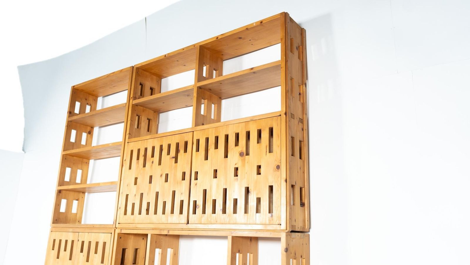 Mid Century Modern Pine Bookcase, Italy, 1970s photo Furniture