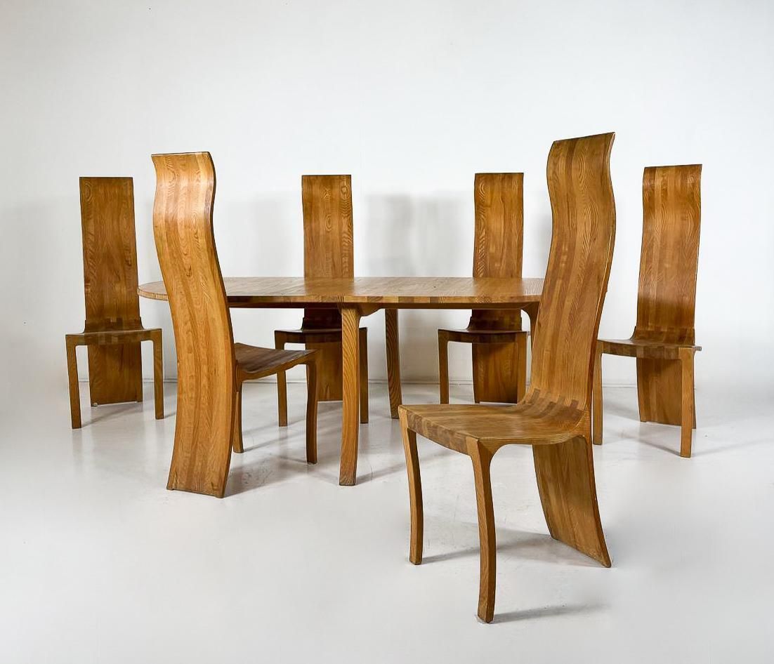 Mid Century Set Of 6 Ash Dining Chairs By Walter Nielsen, 1970s photo furniture