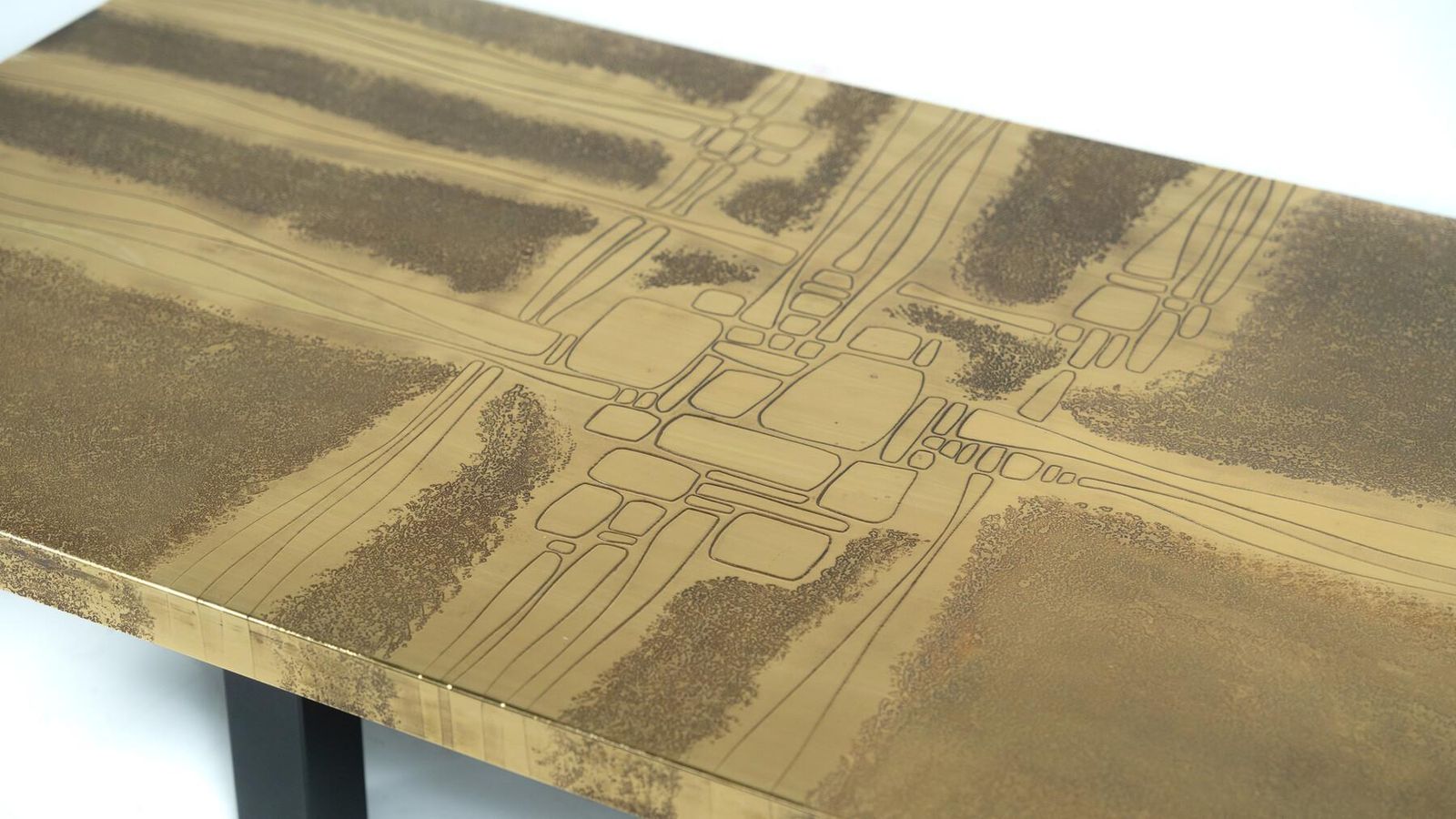 Mid Century Brass Coffee Table By Lova Creation, Belgium, 1970s photo vinterior