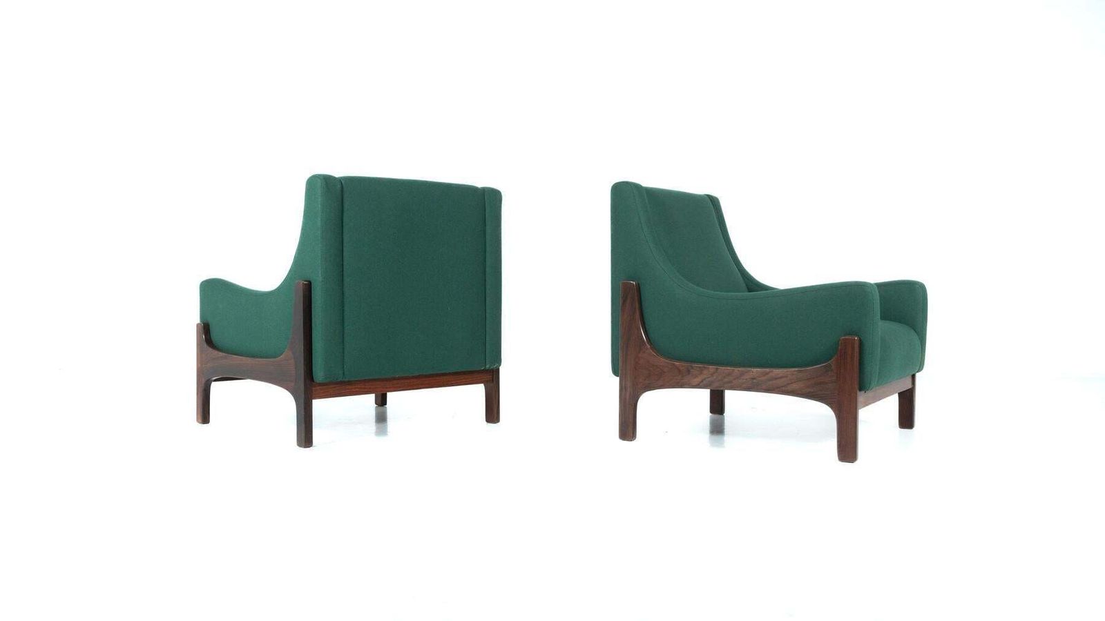 photo vintage Pair Of Mid Century Italian Armchairs, 1960s   New Upholstery