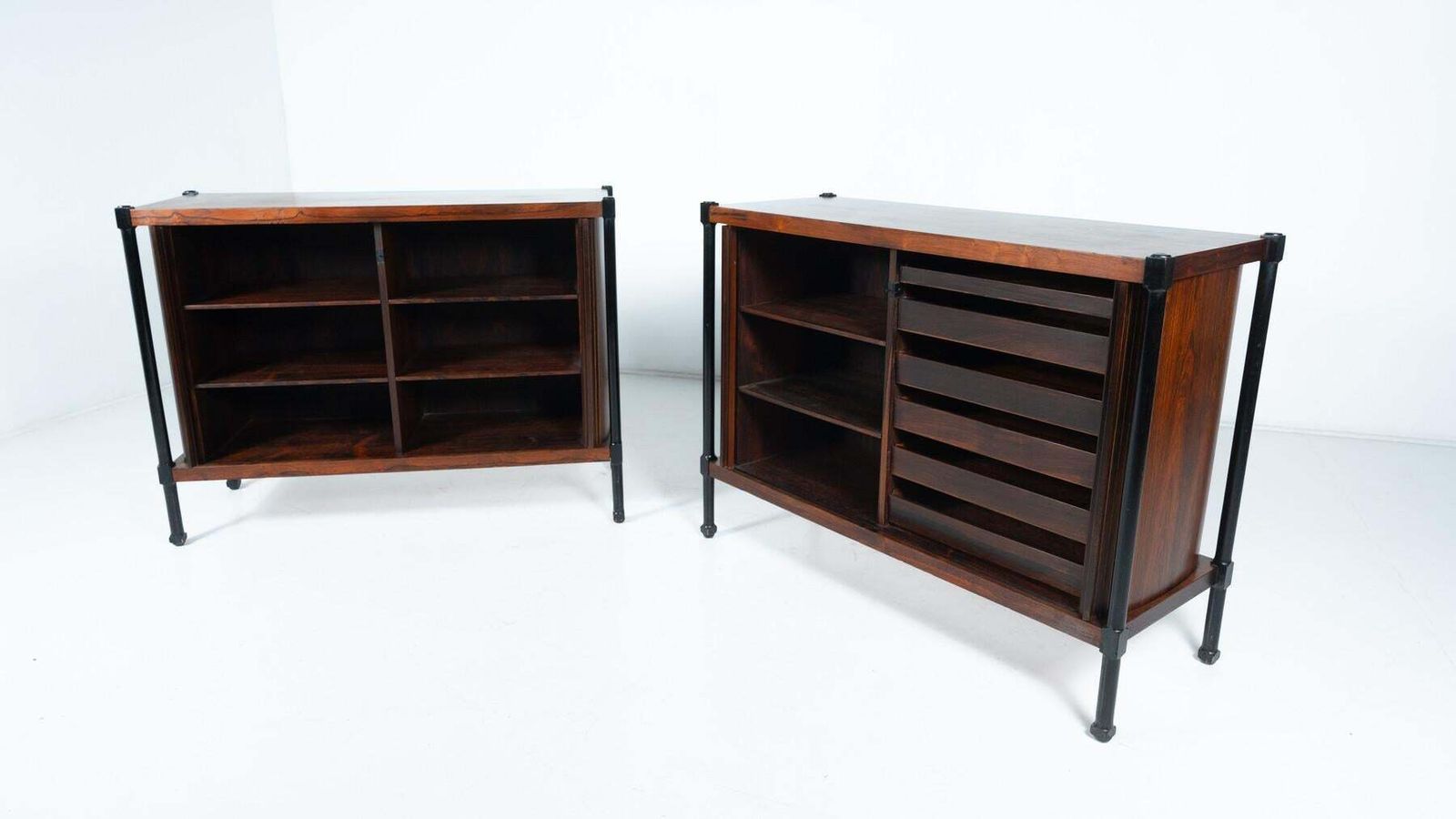 4463.0 Mid Century Cabinet With Rollers Shutters By Antonio Proserpio, Wood, Italy photo