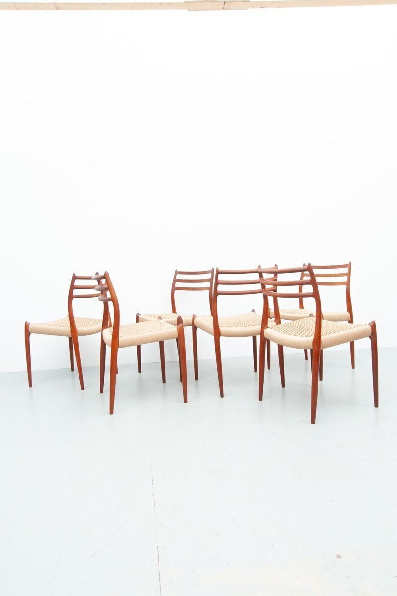Model 78 Dining Chairs In Teak By Niels Otto Møller For J.L. Møller Møbelfabrik, 1950s, Set Of 6 photo Furniture
