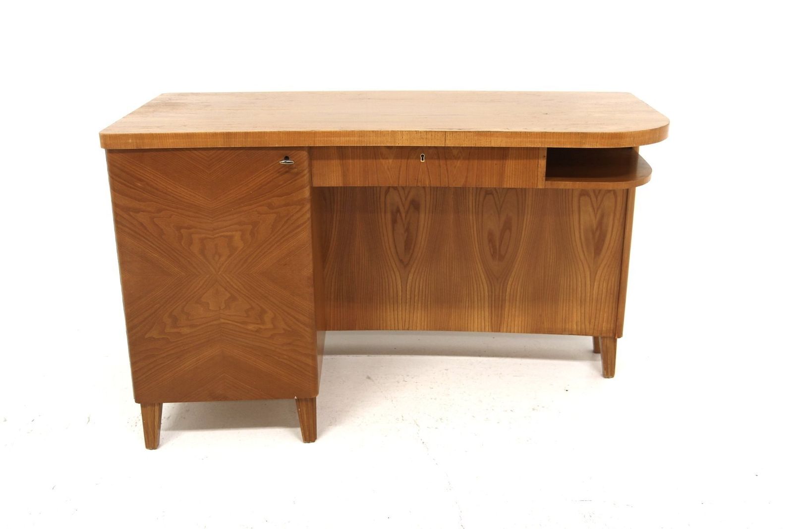 Scandinavian Elm Desk By Swedish Modern, Sweden, 1940s photo vinterior