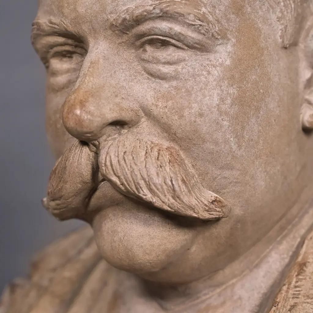 Terracotta Bust 19th Century Naturalist Sculpture photo Art
