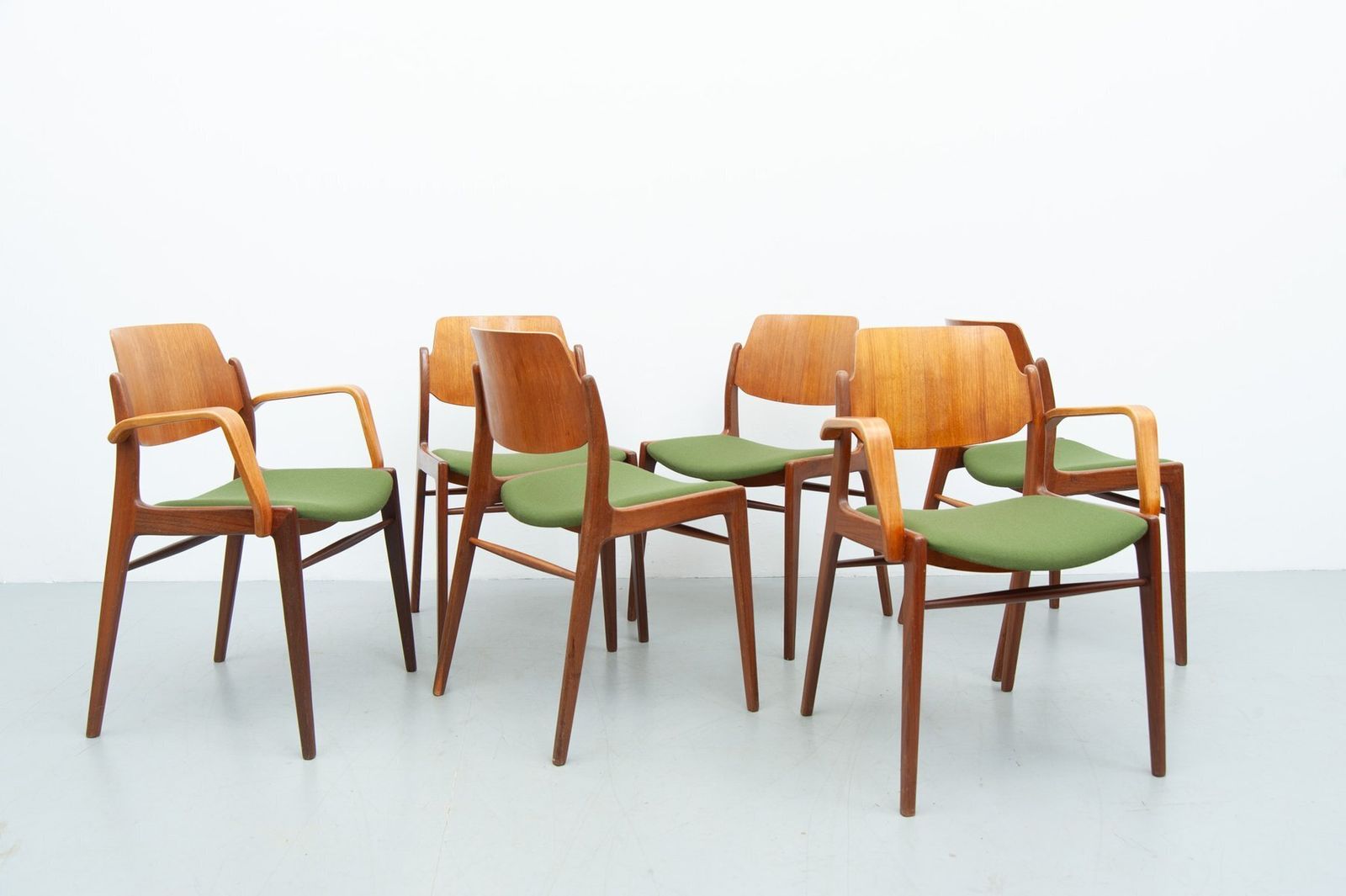 C64 And D64 Dining Chairs In Teak By Hartmut Lohmeyer For Wilkhahn, 1950s, Set Of 6 photo for sale