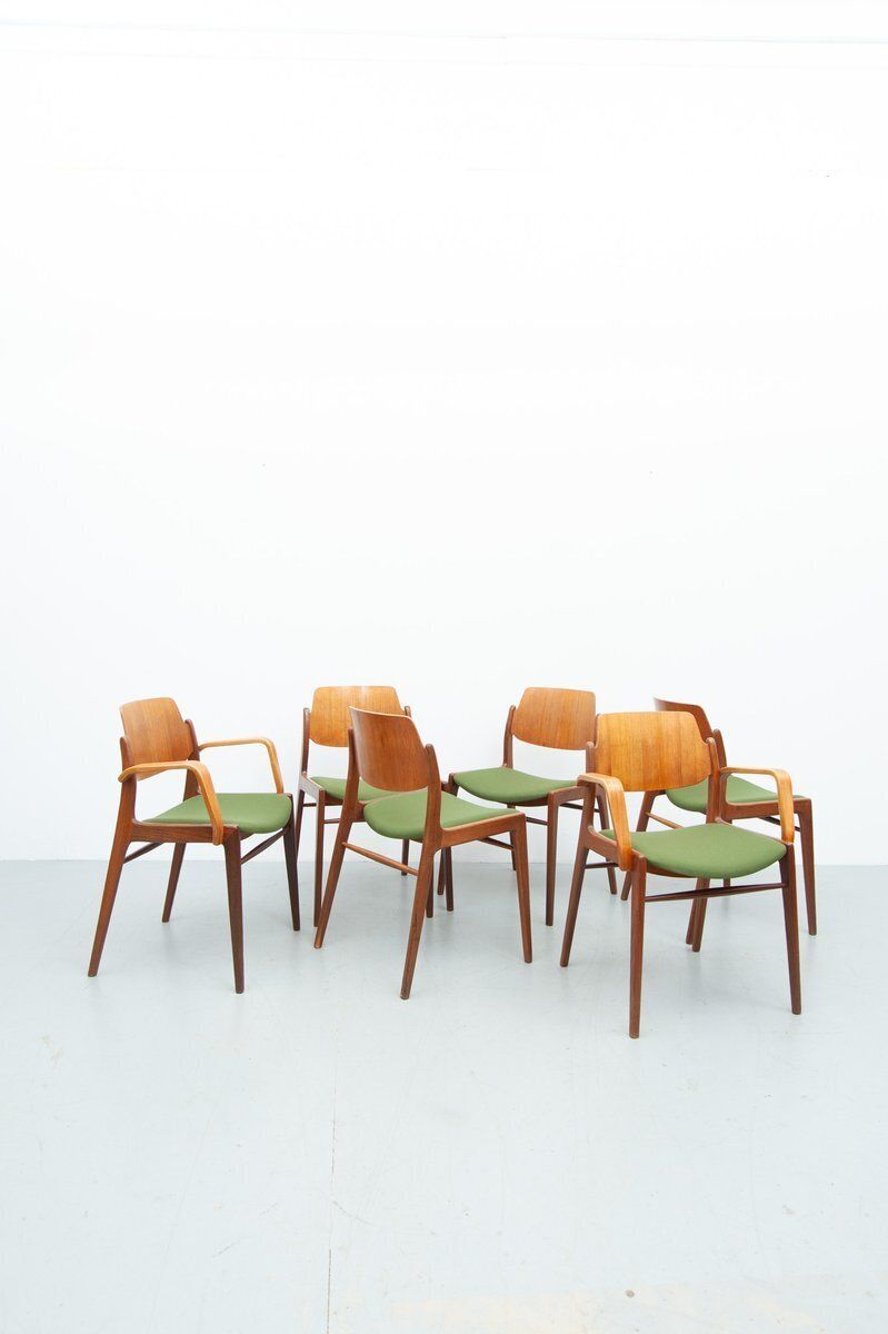 C64 And D64 Dining Chairs In Teak By Hartmut Lohmeyer For Wilkhahn, 1950s, Set Of 6 photo Furniture