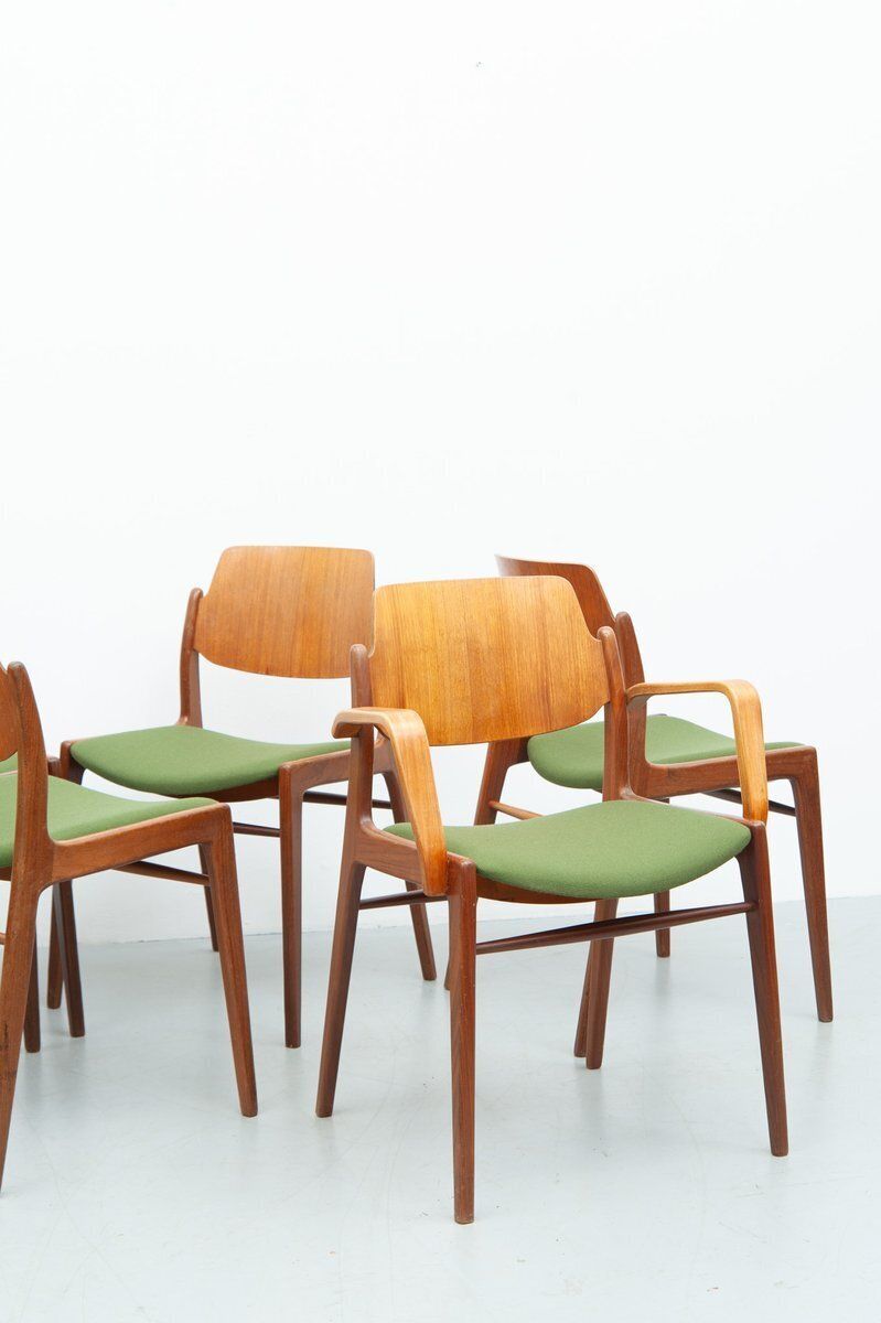 C64 And D64 Dining Chairs In Teak By Hartmut Lohmeyer For Wilkhahn, 1950s, Set Of 6 photo vinterior