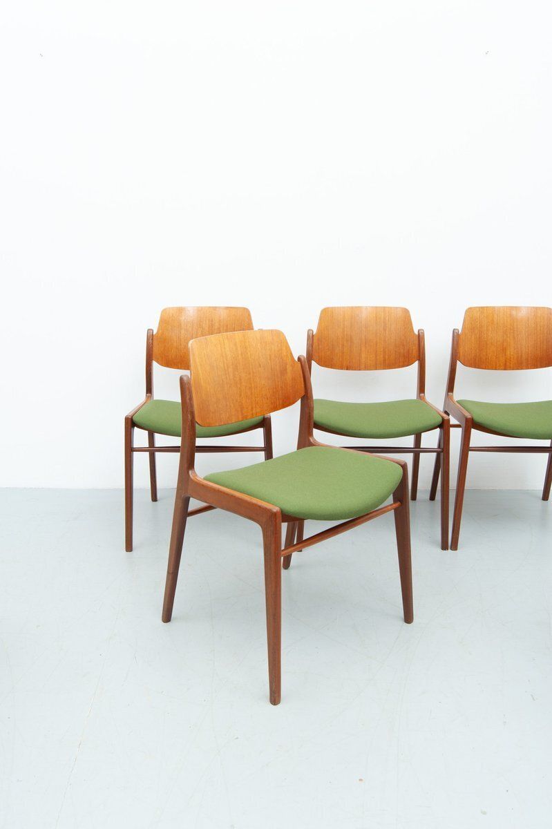 Furniture C64 And D64 Dining Chairs In Teak By Hartmut Lohmeyer For Wilkhahn, 1950s, Set Of 6 photo