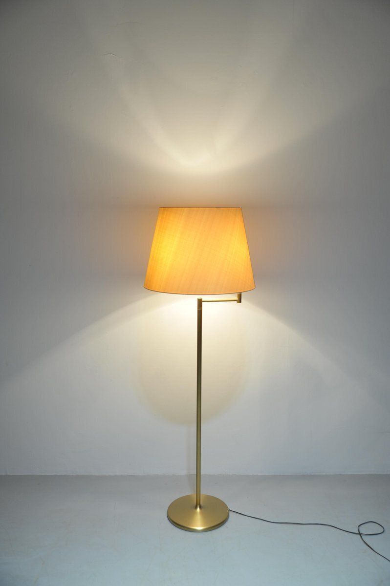 Vintage Brass Floor Lamp With Swivel Arm, 1970s photo vinterior