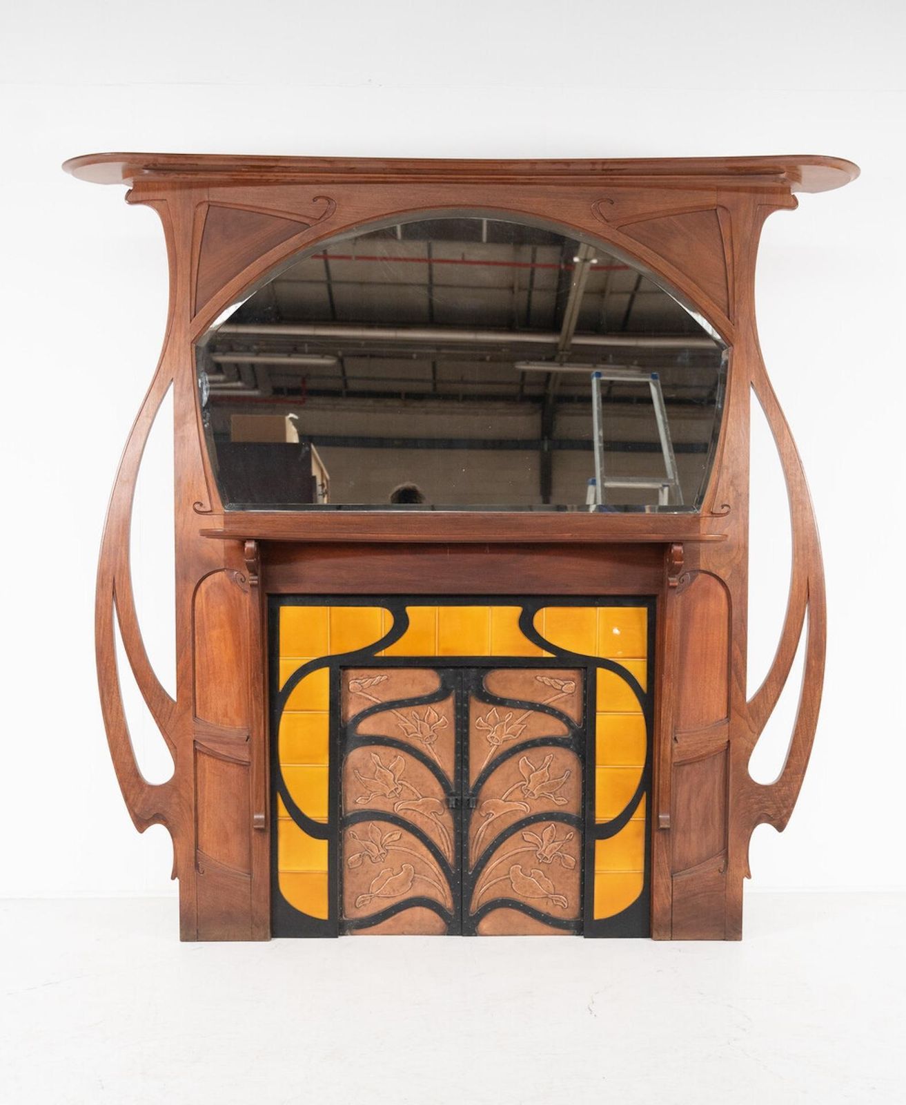 photo vintage Unique Museum Fireplace Mantel From The Architect G. Serrurier Bovy