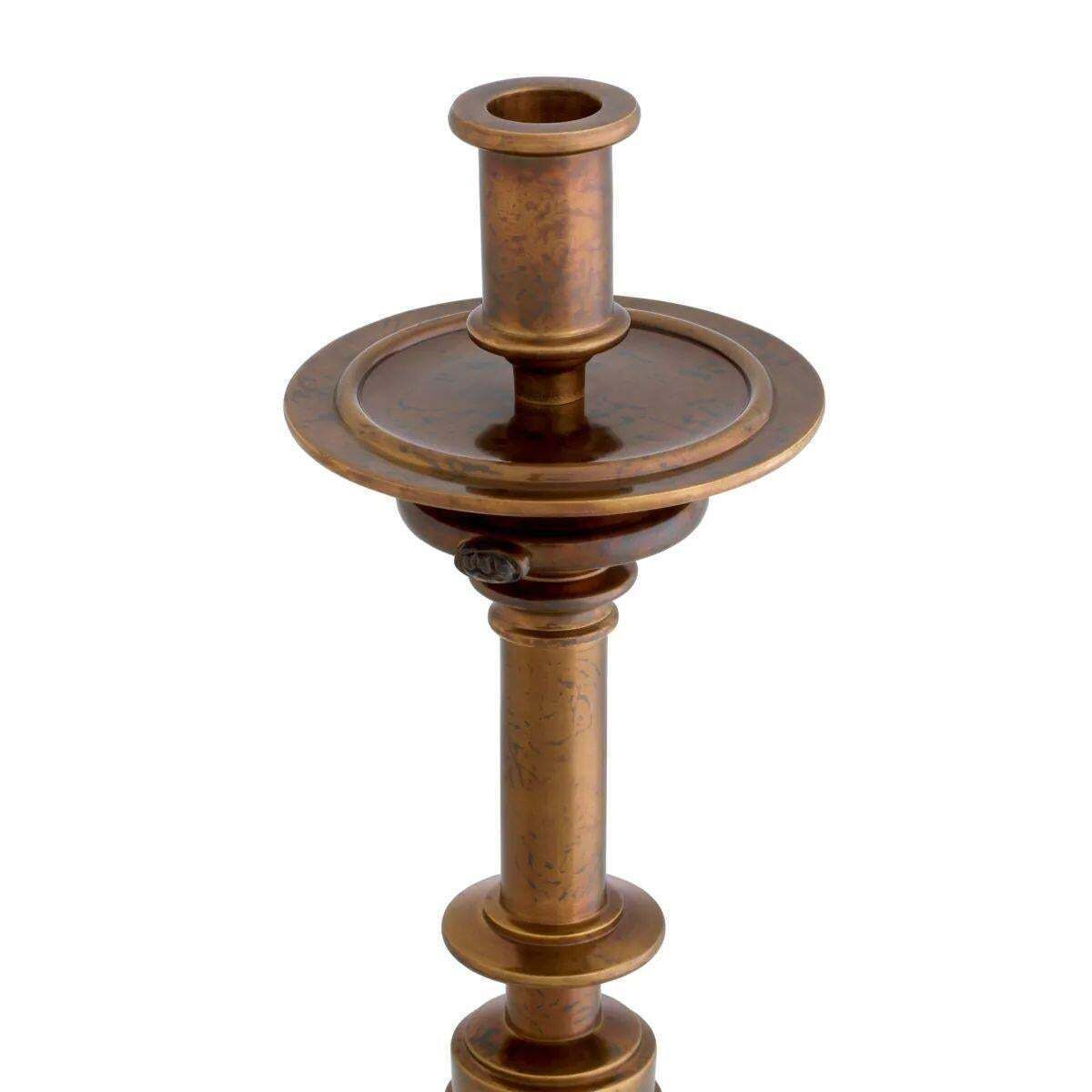 Set Of Two Candle Holder – Antique Gold Finish photo vintage