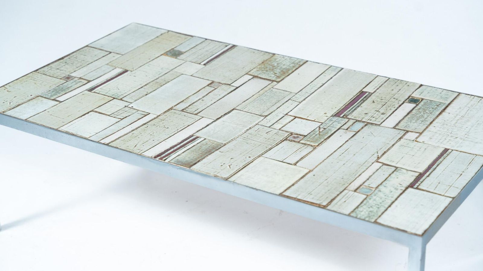 Furniture Mid Century Mosaic Coffee Table Attributed To Pia Manu, 1970s photo