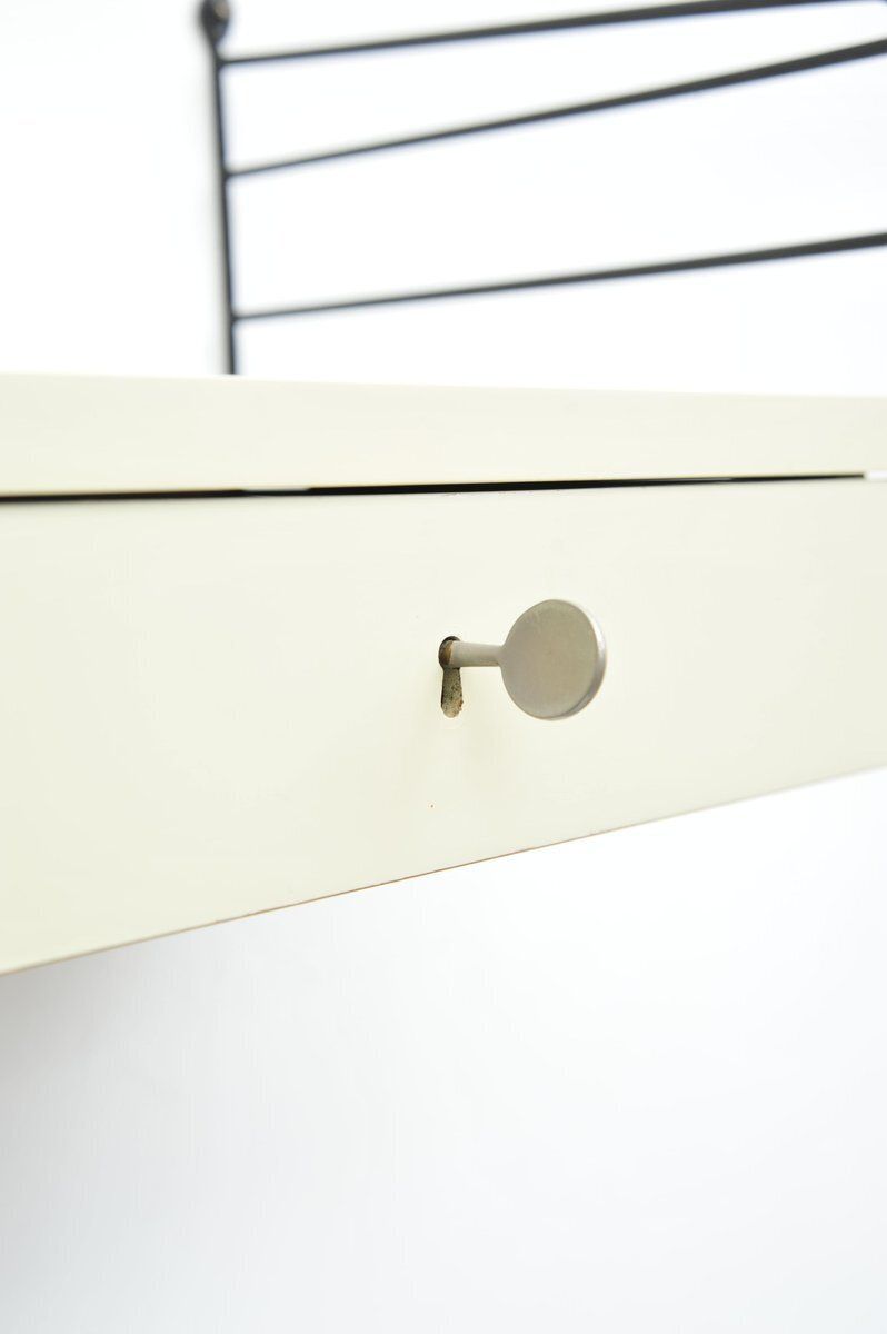 White String Shelving System With Drawer Unit And Ladders By Kajsa And Nisse Strinning, 1940s photo Furniture