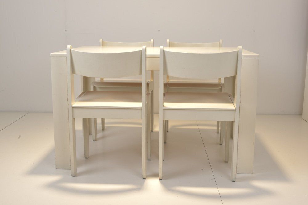 Dining Table And Chairs In The Style Of Asko, Set Of 5 photo vintage