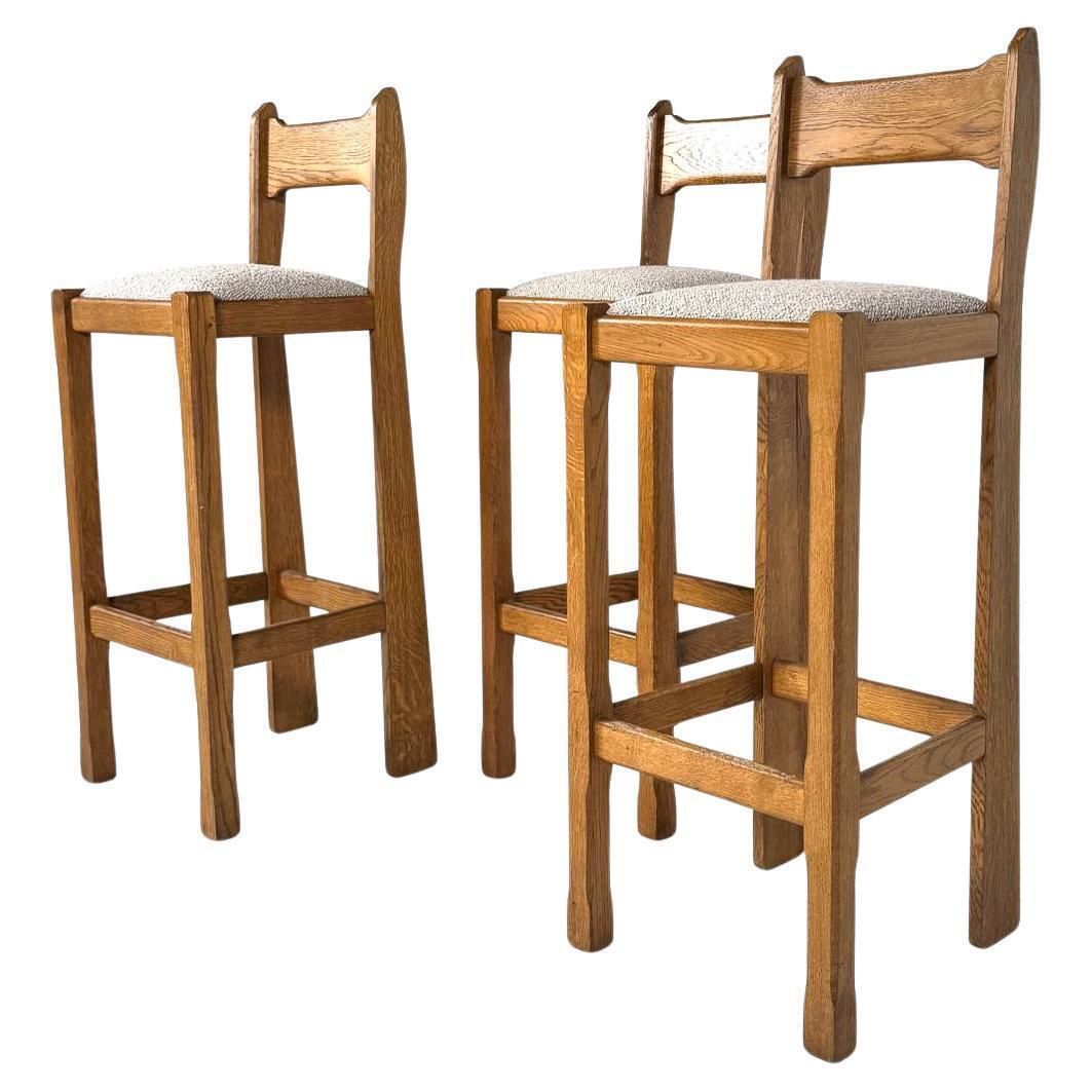 Mid Century Modern Bar Stool, Wood And Fabric, 1970s, Italy