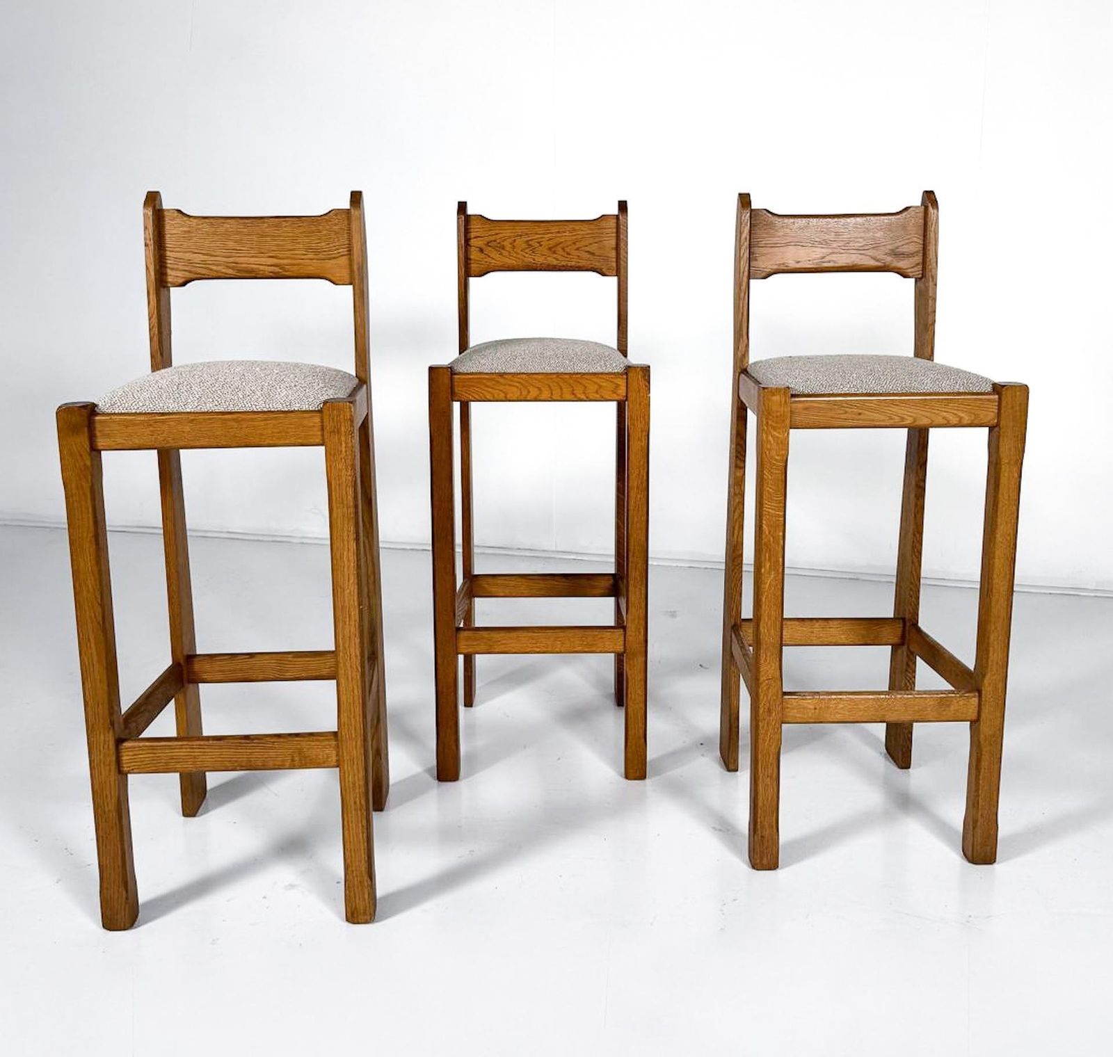 Mid Century Modern Bar Stool, Wood And Fabric, 1970s, Italy photo vinterior