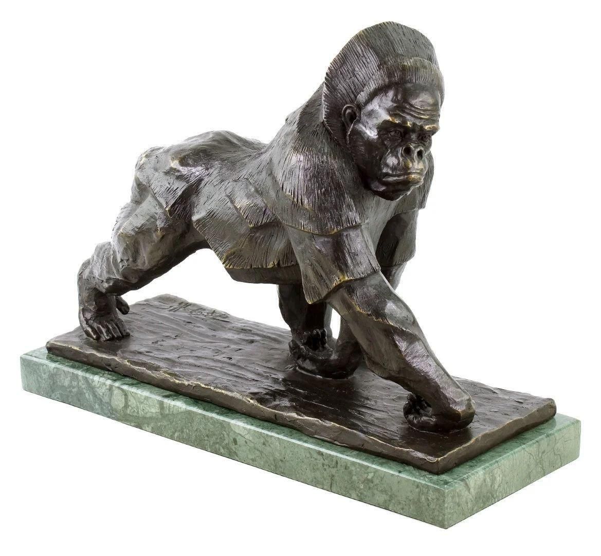 Gorilla Statue In The Style Of Rembrandt Bugatti , Bronze Sculpture photo furniture