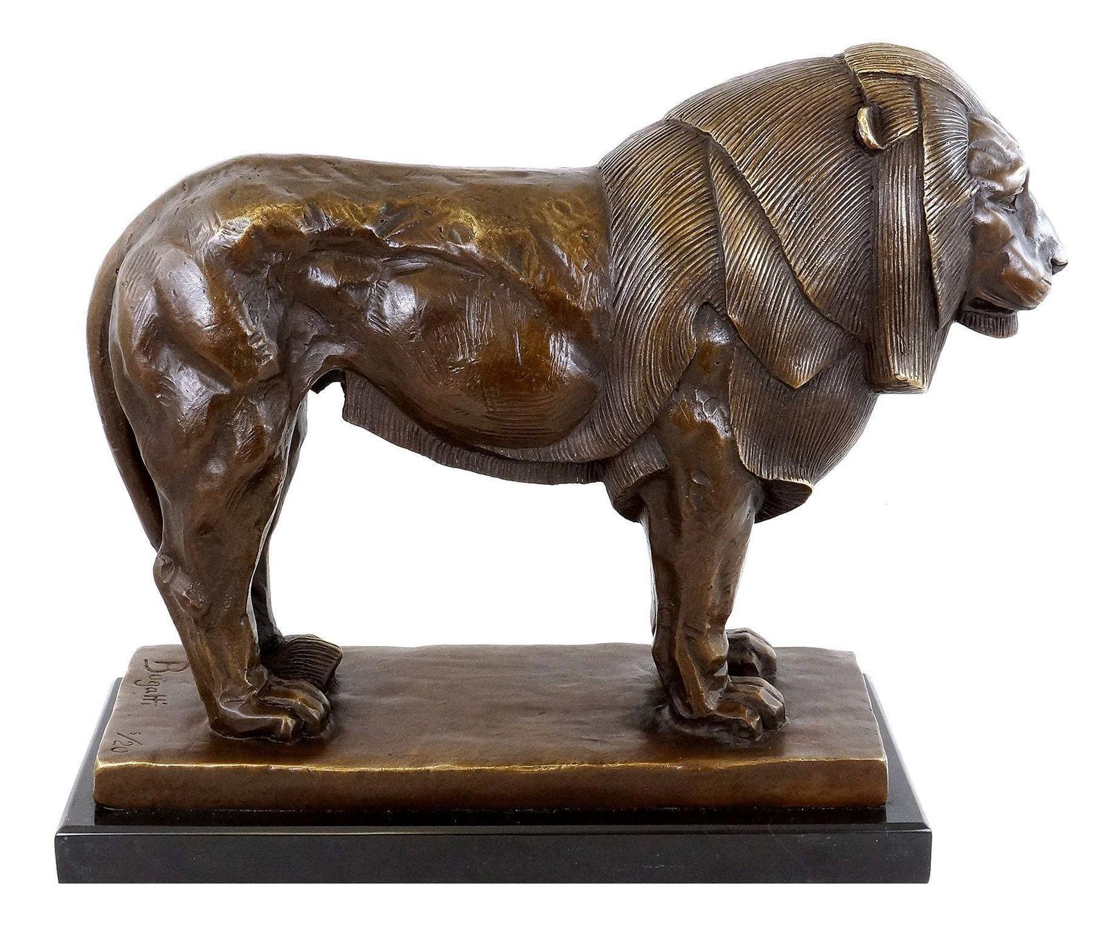 Bronze Lion Sculpture, Proud Lion, In The Style Of Rembrandt Bugatti photo for sale