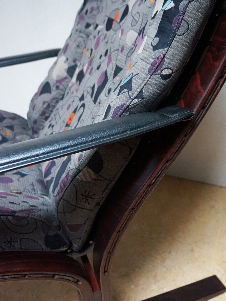 Vintage Siësta Lounge Chair By Ingmar Relling For Westnofa With Joan Miro Upholstery, 1970s photo for sale