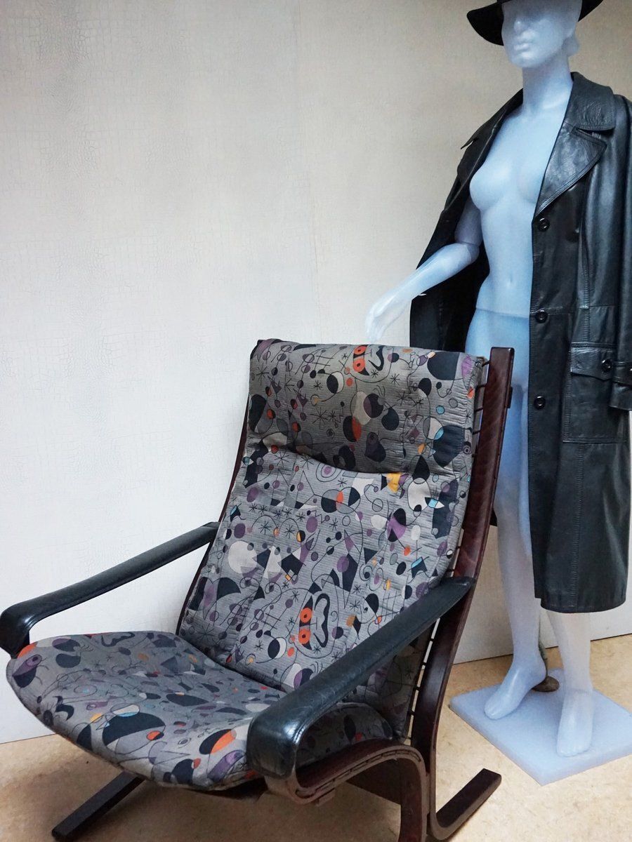 Vintage Siësta Lounge Chair By Ingmar Relling For Westnofa With Joan Miro Upholstery, 1970s photo 589.0