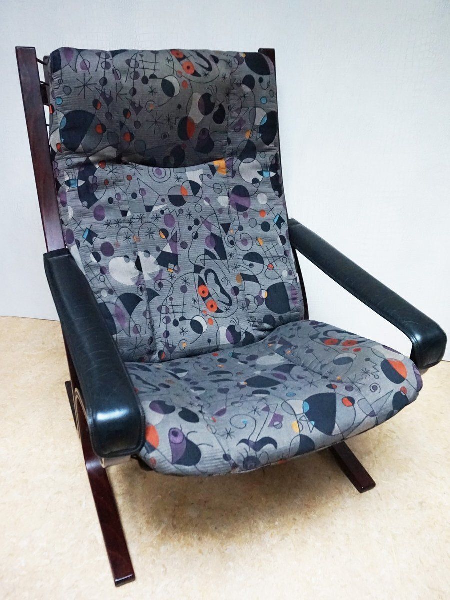 Vintage Siësta Lounge Chair By Ingmar Relling For Westnofa With Joan Miro Upholstery, 1970s photo vintage
