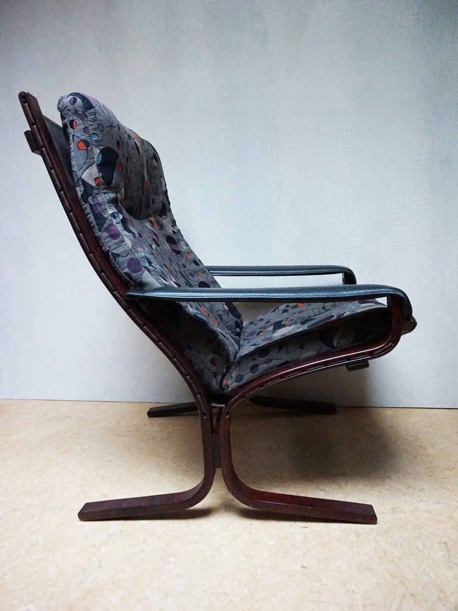 photo for sale Vintage Siësta Lounge Chair By Ingmar Relling For Westnofa With Joan Miro Upholstery, 1970s