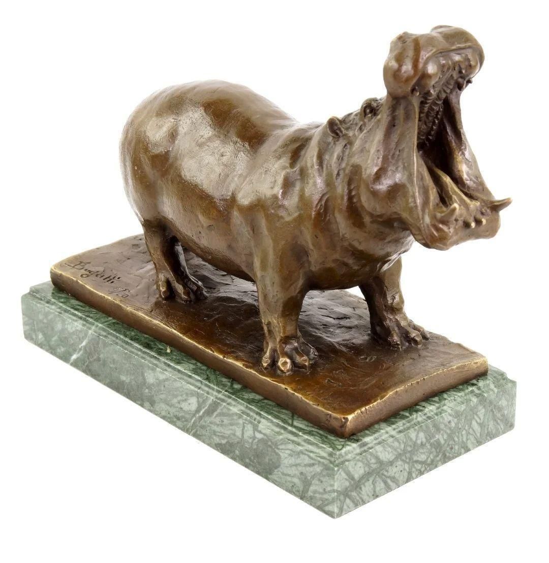 Bronze Animal Statue, Hippopotamus In The Style Of Rembrandt Bugatti Sculpture photo furniture